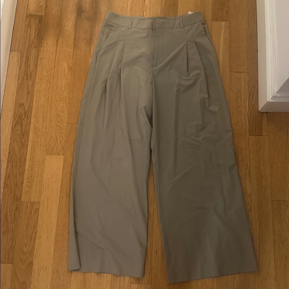 Zara Khaki/ Green Wide Leg Trousers